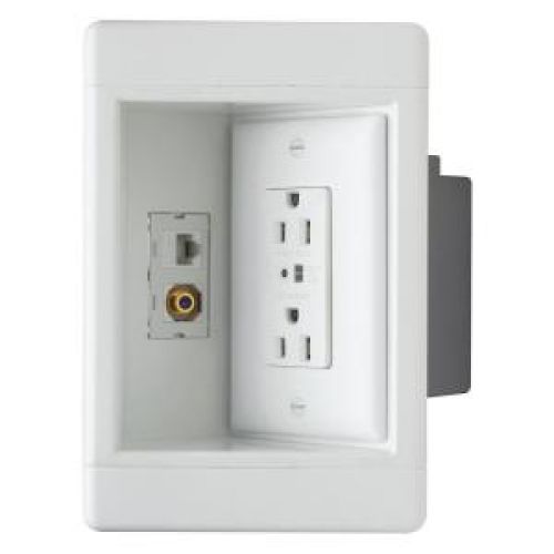 Pass & Seymour 15 Amp 125-Volt Recessed TV Box Surge Outlet/Connector