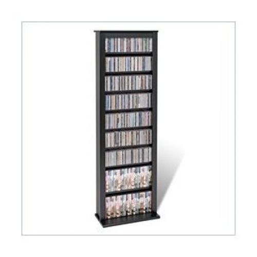 Prepac Black Slim Barrister Media (DVD,CD,Games) Storage Rack