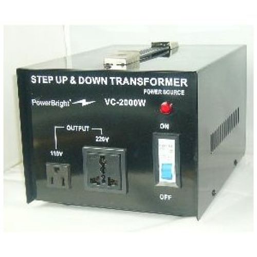 Power Bright VC2000W Voltage Transformer 2000 Watt Step Up/Down 110 Volt - 220 Volt