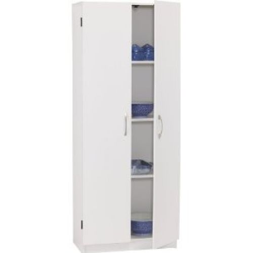 Ameriwood Contemporary Double Door Pantry Cabinet in White