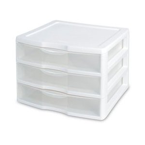 Sterilite 3-Drawer Organizer - ClearView Wide 2093