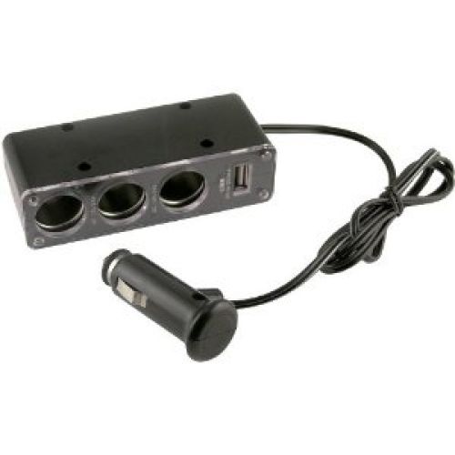 Car and Driver Triple Socket Adaptor with USB - Female Port