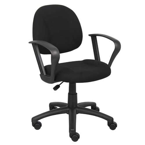 Boss Delubye Posture Task Chair with Loop Arms, Black