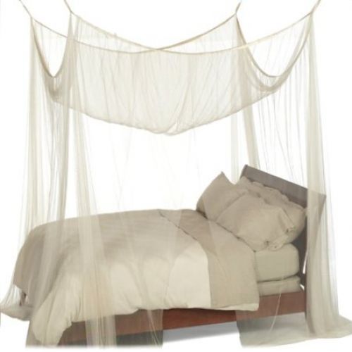 Fantasy Palace 4-Poster Bed Canopy Ecru