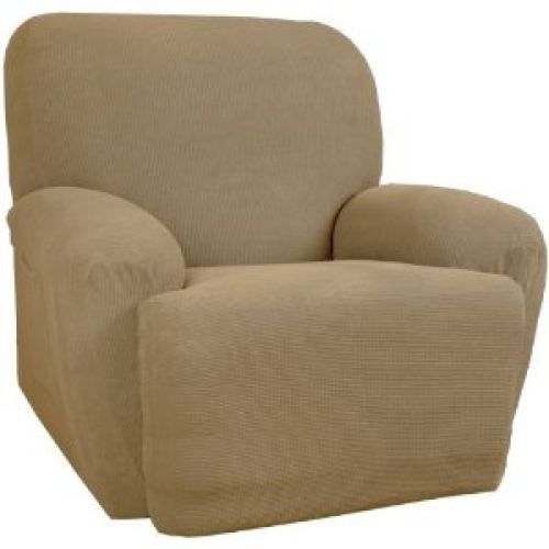 Maytex Stretch Waffle 4-Piece Slipcover Recliner, Natural