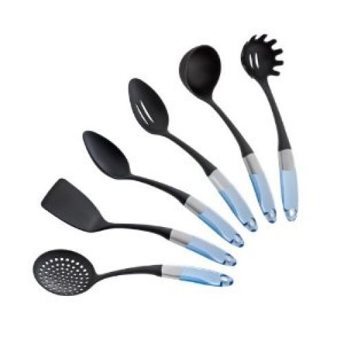 Living Plus 6 Piece Cooking Tool Set with Clear Handle