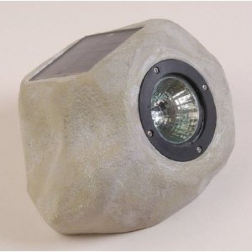 Pine Top 502-0004 Small Solar Rock Night Light with White LED and Chrome Reflector