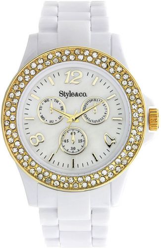 Style&co. Watch, Women's White Plastic Bracelet SC1256