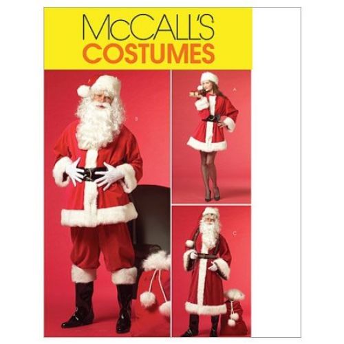 McCall's Patterns M5550 Misses'/Men's Santa Costumes and Bag
