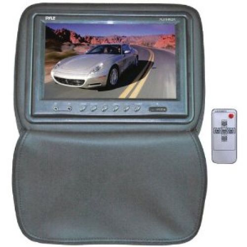 Pyle PL91HRGR Adjustable Headrest w/ Built-In 9'' TFT/LCD Monitor W/IR Transmitter & Cover (Gray)