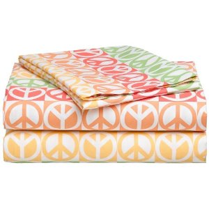 Tommy Hilfiger Sheet Set, Woodstock Peace Collection, Twin