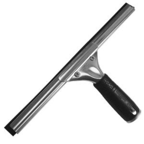 Unger Pro 12 In. Stainless Steel Window Squeegee with Rubber Grip and Bonus Rubber Connect and Clean Locking System
