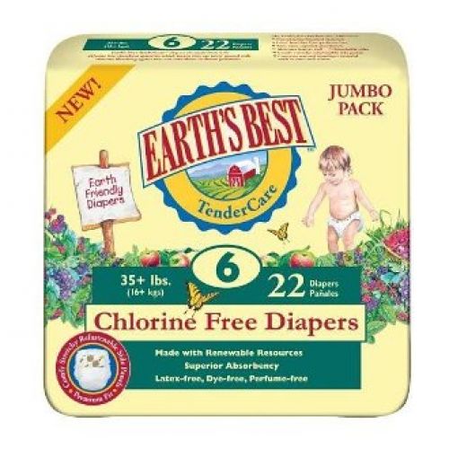 Earth's Best TenderCare Chlorine Free Diapers, Size 3 (16-28 Pounds), 140 Count