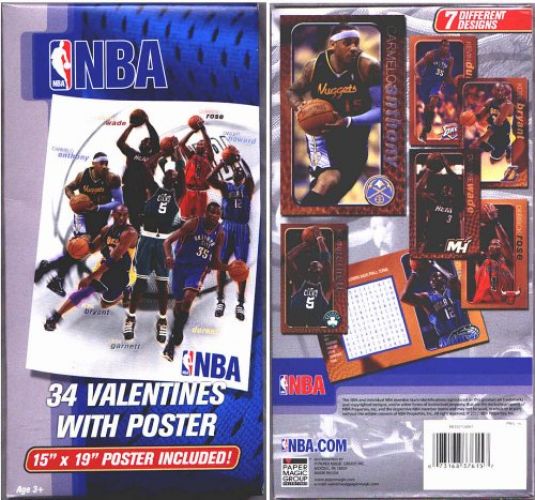 NBA 34 Valentines with 15 x 19 poster