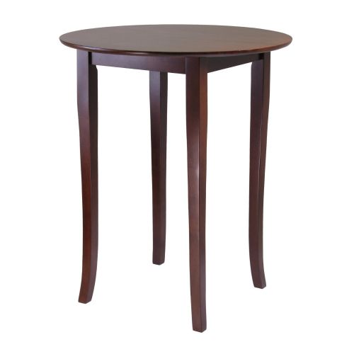 Winsome Fiona Round High Pub Table in Antique Walnut Finish