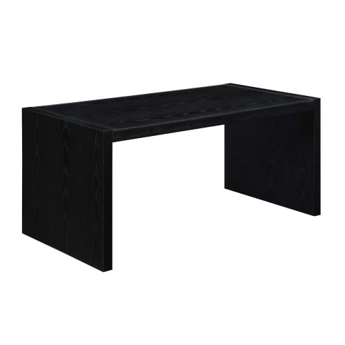 Dorel Home Products Coffee Table with Glass Top, Black wood Grain