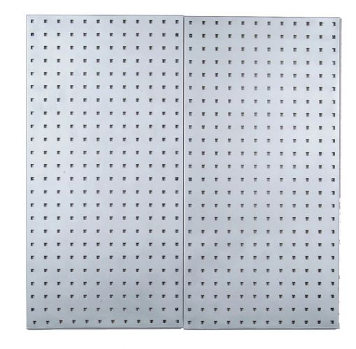Triton Products LB18-S Two Stainless Steel LocBoard Square Hole Pegboards 18-Inch W by 36-Inch H by 1/2-Inch D with Wall Mounting Hardware