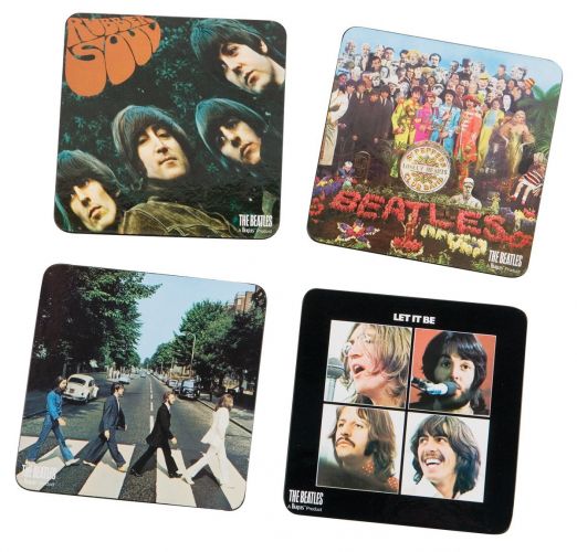 Vandor 64185 The Beatles 4-Piece Wood Coaster Set, Multicolored