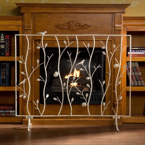 Bird and Branch French Vanilla Fireplace Screen
