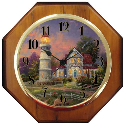 Thomas Kinkade 10" Wood Wall Clock - "Victorian Light"
