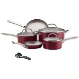 Farberware Premium Nonstick 10-Piece Cookware Set, Red