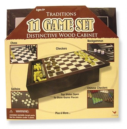 Traditions 11-Game Set in a Wooden Cabinet