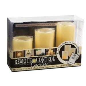 Gerson Company Flameless Ivory Pillar Candles with Remote Control, Set of 3