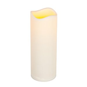 Everlasting Glow Indoor Outdoor Flameless Candle with Timer, Bisque, 8-Inch Tall by 3-Inch Diameter