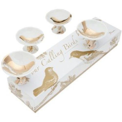 Rosanna Four Calling Birds Footed Dishes, Set of 4
