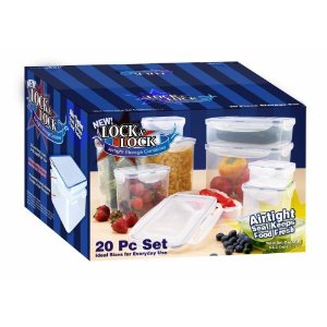 Lock & Lock HPL20BS 20-Piece Polypropylene Food-Storage Container Set