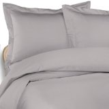 Pike Street 1008-Thread Count Egyptian Cotton Single-Ply Sateen Full-Queen Duvet Cover Set, Gray