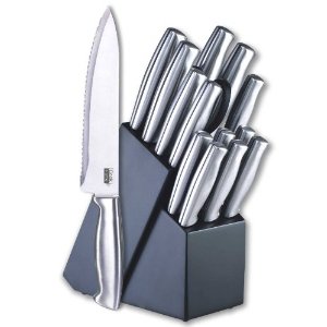 Cook N Home 15-Piece Stainless-Steel Cutlery Set with Storage Block