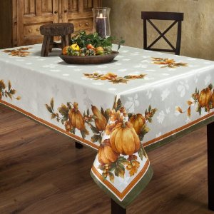 Benson Mills Autumn Gatherings Engineered 60-Inch by 84-Inch Fabric Tablecloth