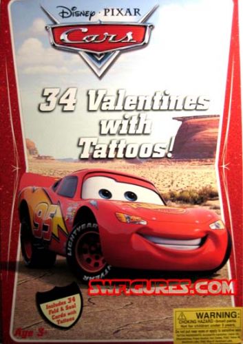 Disney pixar the world of cars 34 valentines with tattoos