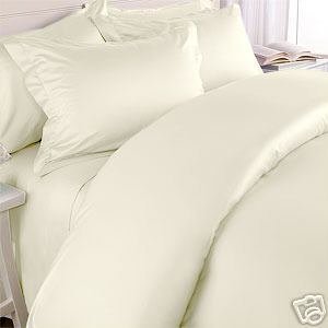 Solid Ivory Full/queen Duvet Cover Set with Matching Pillow Shams