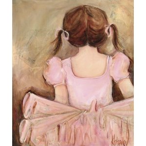 Oopsy daisy Sweet Ballerina- Brunette Stretched Canvas Wall Art by Kristina Bass-Bailey, 20 by 24 Inches