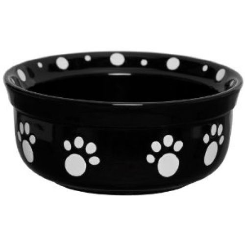 Signature Housewares Paws Dog Bowl, Small, Black