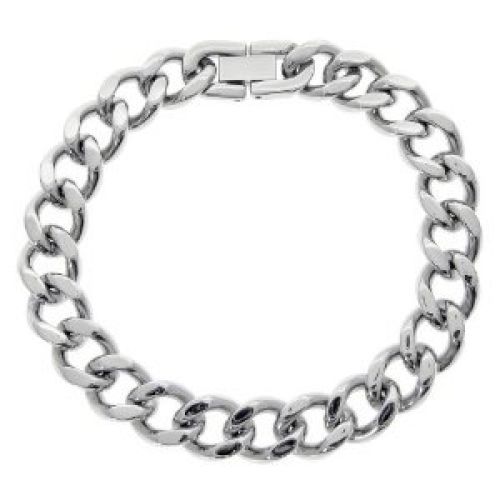 Men's Stainless Steel Chain Bracelet, 9''
