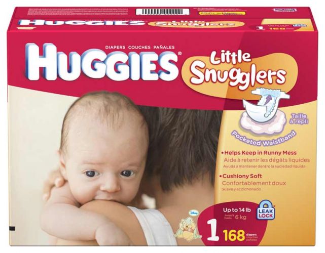 Huggies Little Snugglers Diapers, Size 1, 168 Count