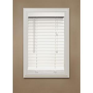 Home Decorators Collection White Faux Wood Blind, 2 in. Slats