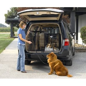 Midwest Side-by-Side Double Door SUV Crate with Plastic Pan, 36" x 21" x 26"