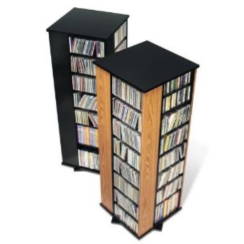 Prepac Black 4-Sided Large Spinning Media (DVD,CD,Games) Storage Tower