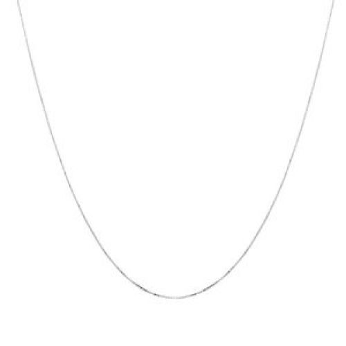 Duragold 14k White Gold Solid Box Chain Necklace (.50mm), 18"