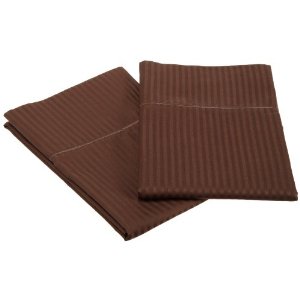 Renaissance 600 Thread-Count Woven Stripe Cotton Pillow Case Set