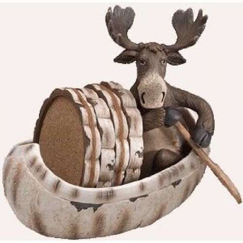 Gift Set - Moose & Canoe w/ 4 Coasters
