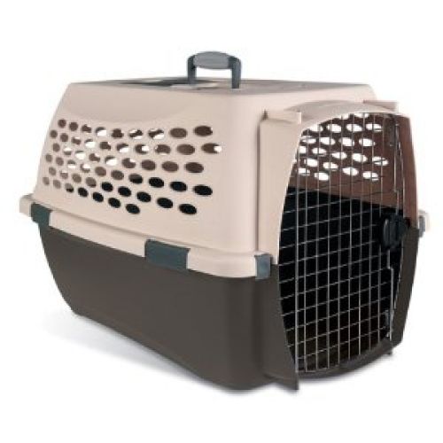 Petmate 21276 Kennel Cab Fashion Pet Carrier, Intermediate, Moss Bank/Coffee Grounds