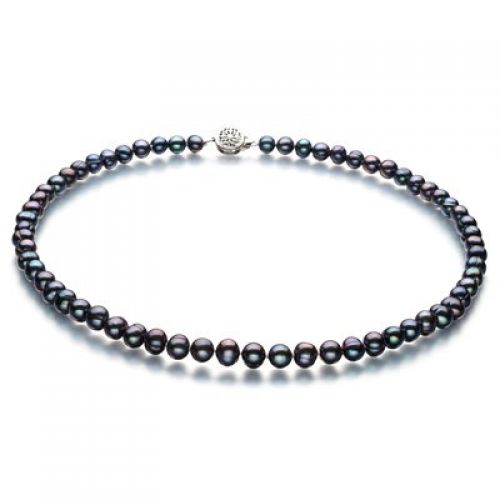 PearlsOnly Bliss Black 6-7mm A Freshwater Pearl Necklace 16"