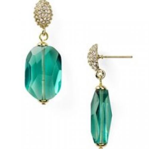 Carolee LUX Rock On Gold PavÃƒÂ© and Green Crystal Drop