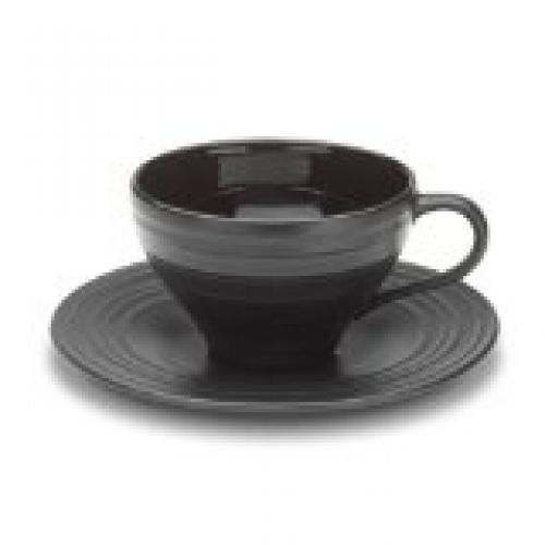 Mikasa Swirl Black Tea Cup and Saucer Set