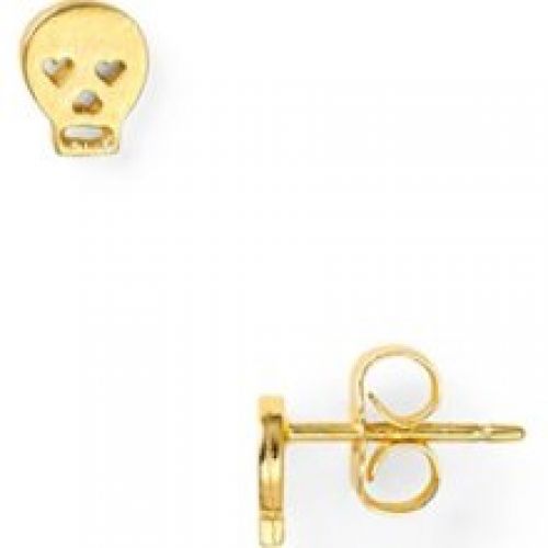 Dogeared Little Things Mini Gold Skull Earrings